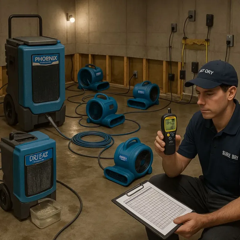 Structural Drying and Dehumidification process in Saline, MI